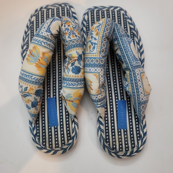 FARM Rio Blue and Cream Patterned Fabric - Picture 11 of 11